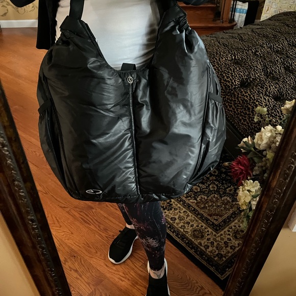 CHAMPION Trendy Luxury Chic LG Black with Pink Lining Puffer Tote Bag - Picture 1 of 16